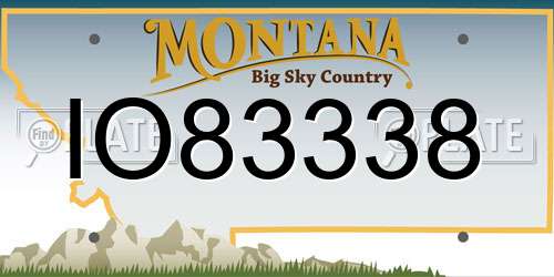IO83338 Montana License Plate
