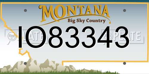 IO83343 Montana License Plate