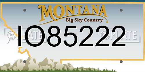 IO85222 Montana License Plate