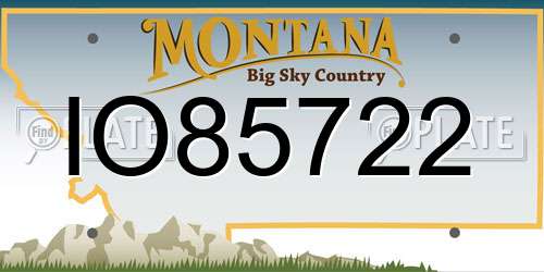 IO85722 Montana License Plate
