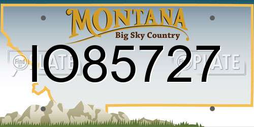IO85727 Montana License Plate