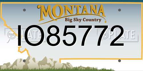 IO85772 Montana License Plate