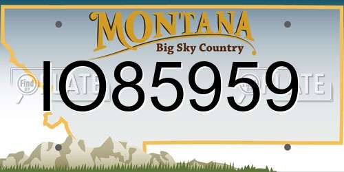 IO85959 Montana License Plate