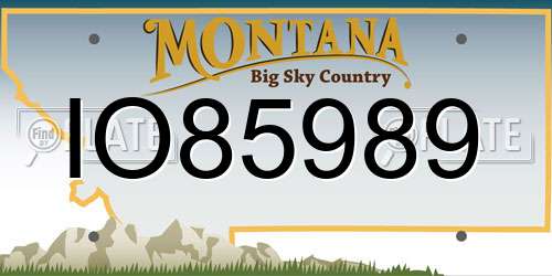 IO85989 Montana License Plate