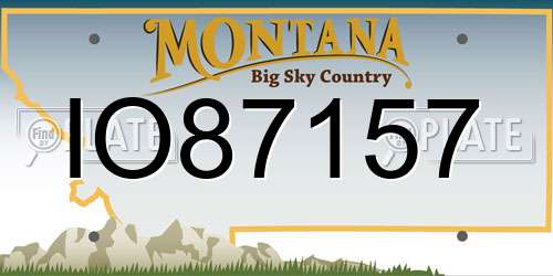 IO87157 Montana License Plate
