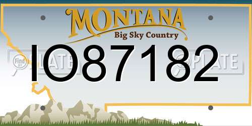 IO87182 Montana License Plate