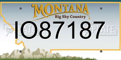 IO87187 Montana License Plate