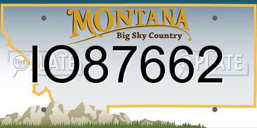 IO87662 Montana License Plate
