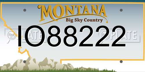 IO88222 Montana License Plate