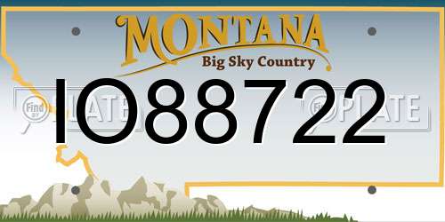 IO88722 Montana License Plate