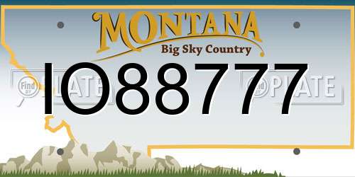 IO88777 Montana License Plate