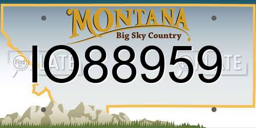 IO88959 Montana License Plate