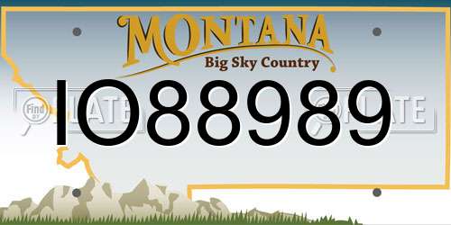 IO88989 Montana License Plate