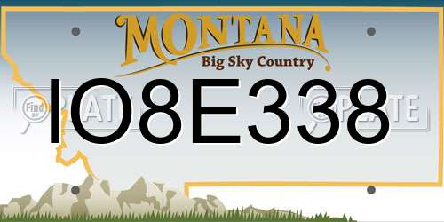 IO8E338 Montana License Plate