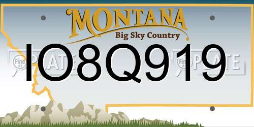 IO8Q919 Montana License Plate