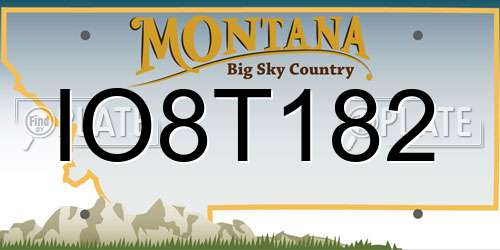 IO8T182 Montana License Plate