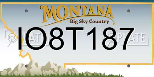 IO8T187 Montana License Plate