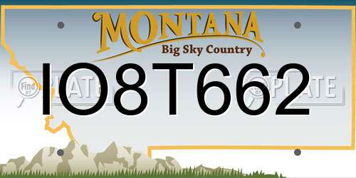 IO8T662 Montana License Plate