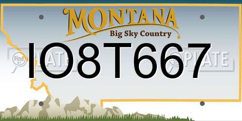 IO8T667 Montana License Plate