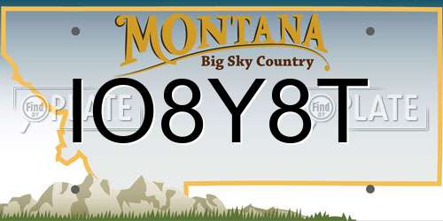 IO8Y8T Montana License Plate