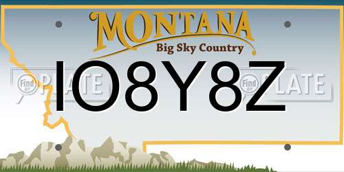 IO8Y8Z Montana License Plate
