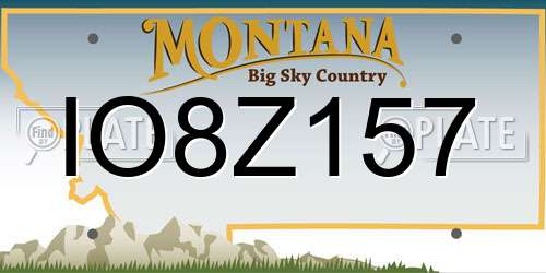 IO8Z157 Montana License Plate