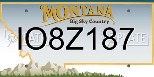 IO8Z187 Montana License Plate