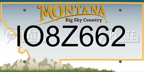 IO8Z662 Montana License Plate