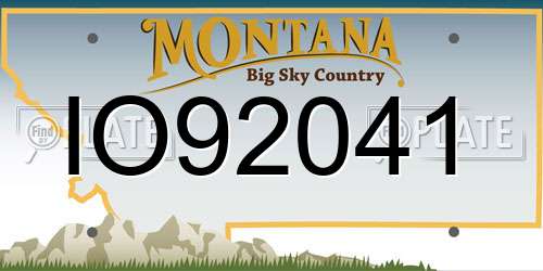 IO92041 Montana License Plate