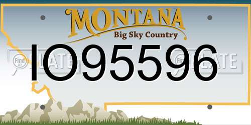 IO95596 Montana License Plate