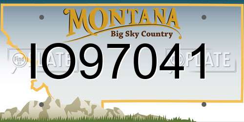 IO97041 Montana License Plate