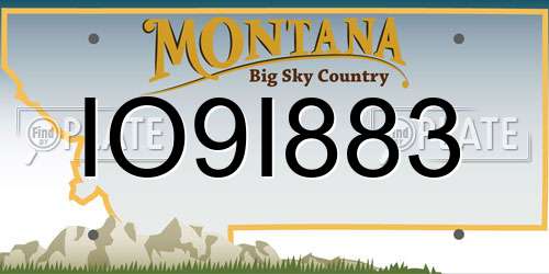 IO9I883 Montana License Plate