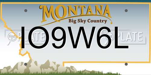 IO9W6L Montana License Plate