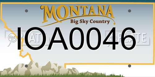 IOA0046 Montana License Plate