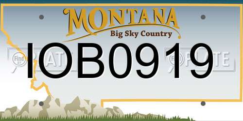 IOB0919 Montana License Plate
