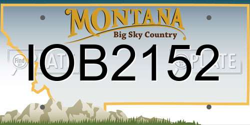 IOB2152 Montana License Plate