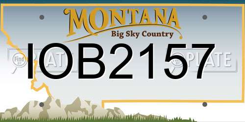 IOB2157 Montana License Plate