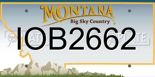 IOB2662 Montana License Plate