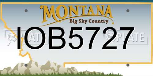 IOB5727 Montana License Plate