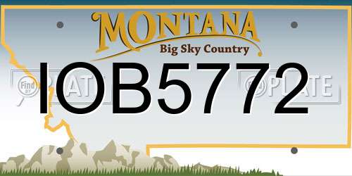 IOB5772 Montana License Plate