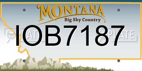 IOB7187 Montana License Plate