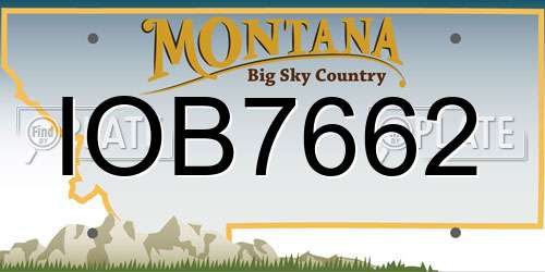 IOB7662 Montana License Plate