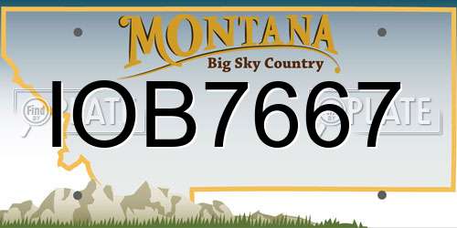 IOB7667 Montana License Plate