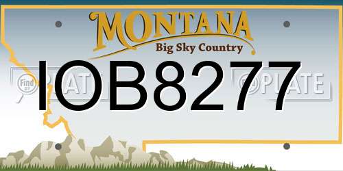 IOB8277 Montana License Plate