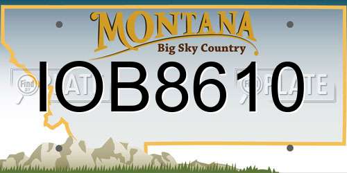 IOB8610 Montana License Plate