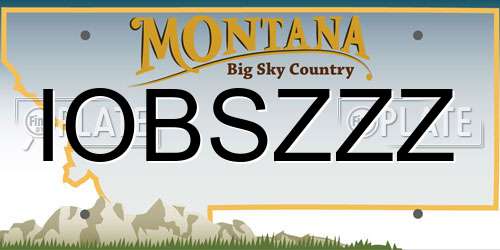 IOBSZZZ Montana License Plate