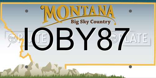 IOBY87 Montana License Plate