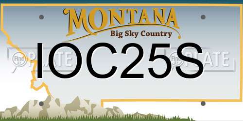IOC25S Montana License Plate