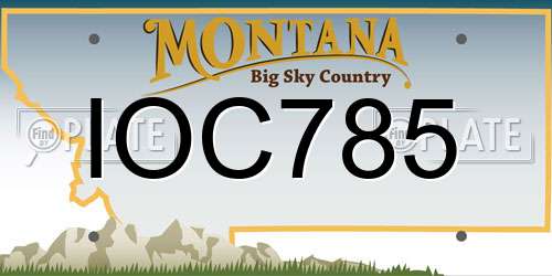 IOC785 Montana License Plate