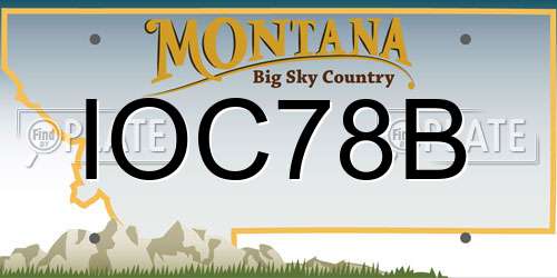IOC78B Montana License Plate